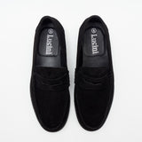 Mens Suede Casual Slip On Shoes - 17925_Black Suede