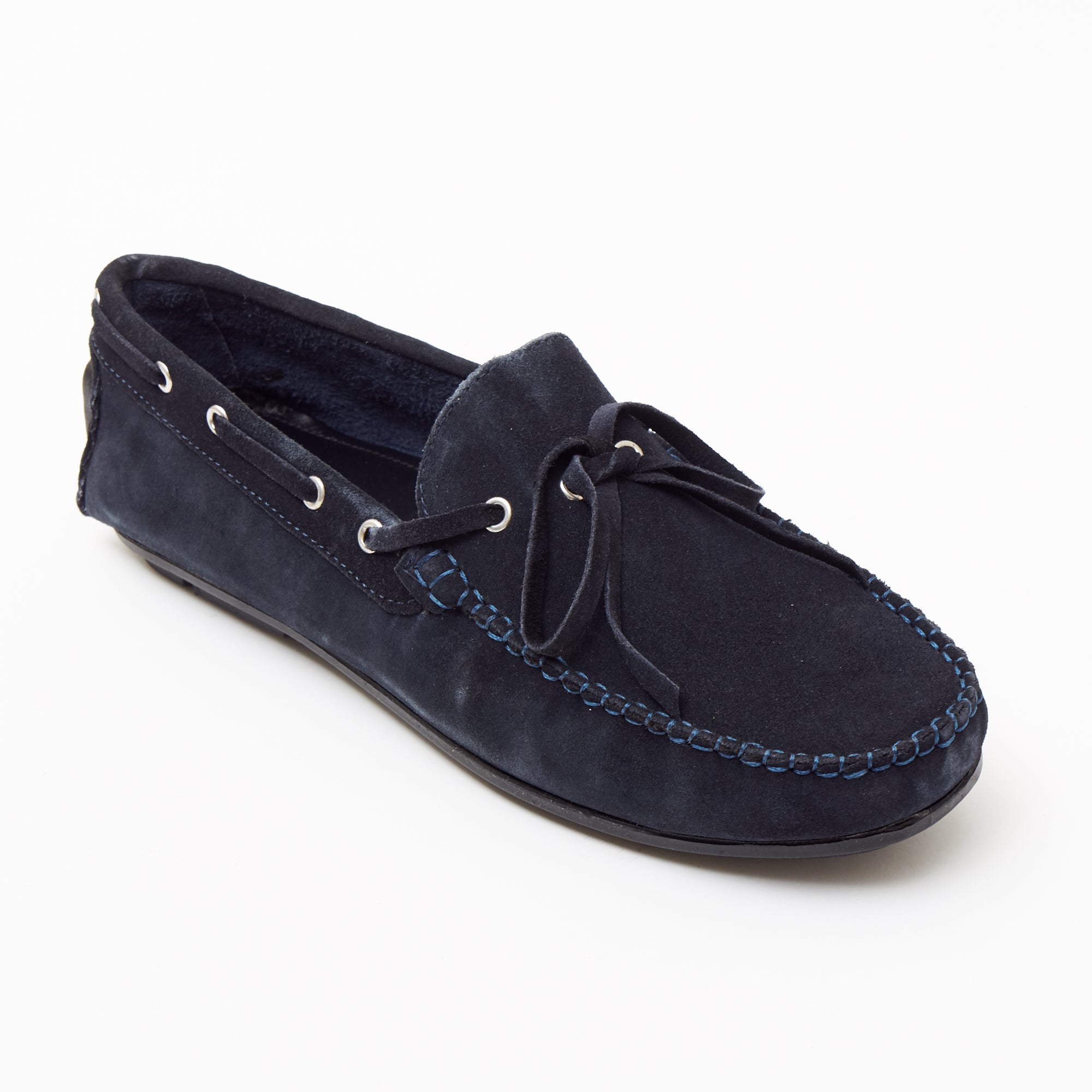 Mens Suede Casual Slip On Shoes - 4611-L_Navyblue