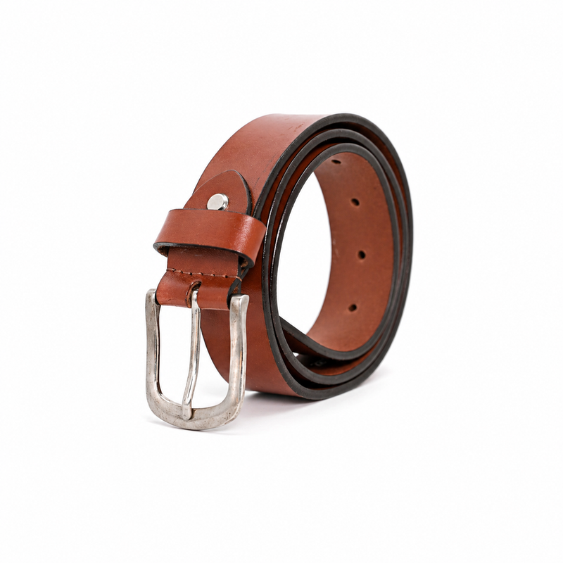 Lucini Men’s Premium Leather Everyday Belt 010 – Cognac