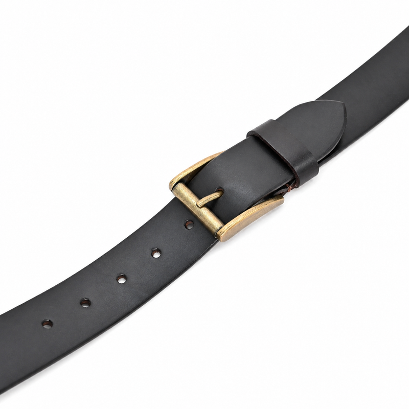 Lucini Men’s Vintage Leather Antique Buckle Belt 018 – Brown