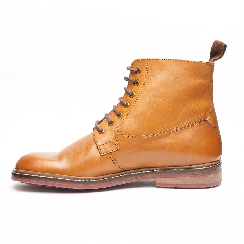 Lucini Men’s Wide Lace-Up Derby Boots Premium Leather 17920 – Tan