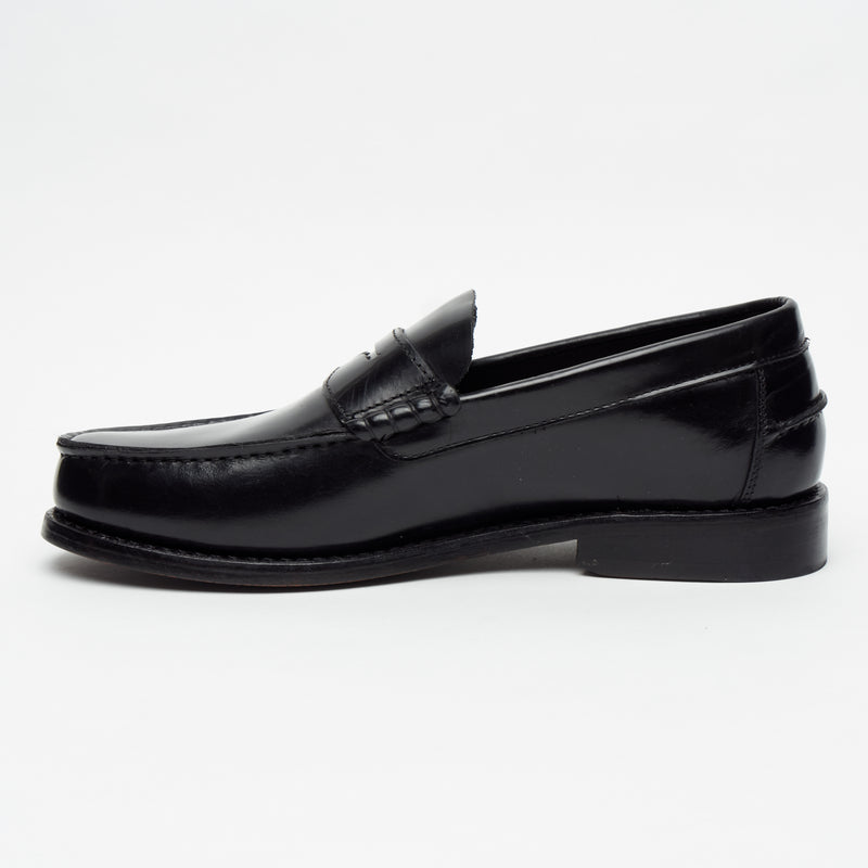 Lucini Mens Leather Penny Loafer Slip On Shoes Black - 17925
