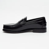 Lucini Mens Leather Penny Loafer Slip On Shoes Black - 17925