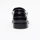 Lucini Mens Leather Penny Loafer Slip On Shoes Black - 17925