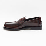 Lucini Mens Leather Penny Loafer Slip On Shoes Oxblood - 17925