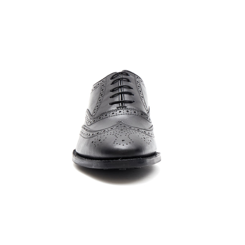 Classic Black Leather Brogue Oxford Shoes for Men – Goodyear Welted - 18002