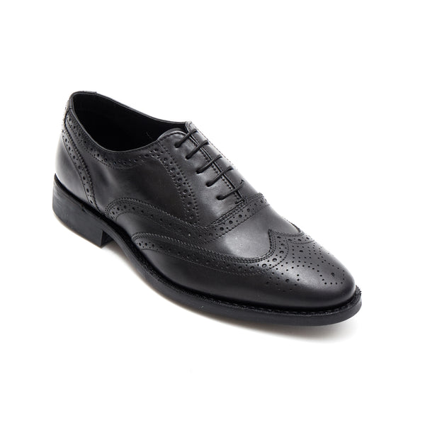 Classic Black Leather Brogue Oxford Shoes for Men – Goodyear Welted - 18002