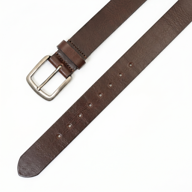 Lucini Men’s Hand Finished Genuine Leather Casual Belt 042 – Brown