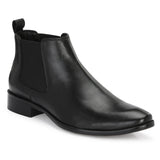 2148 - Leather Slip On Chelsea Ankle Boots (Black)