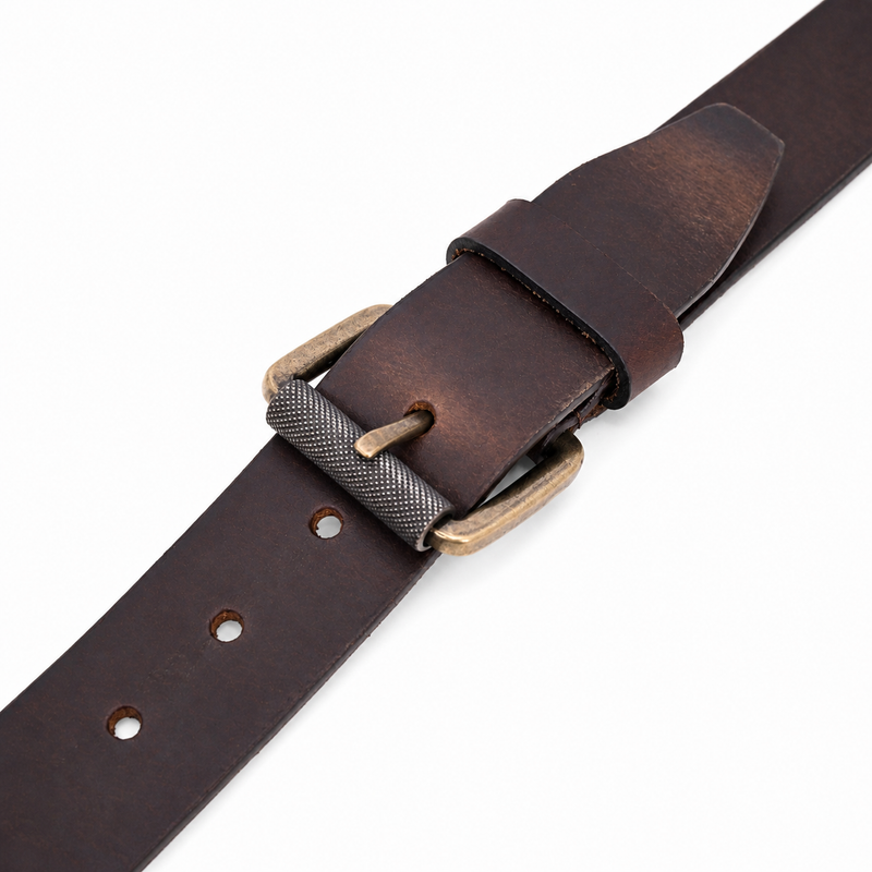 Lucini Men’s Distressed Antique Buckle Belt 017 – Choc. Brown