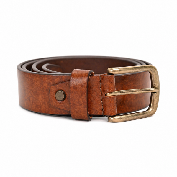 Lucini Men’s Handcrafted Leather Classic Belt 009 – Dark Brown