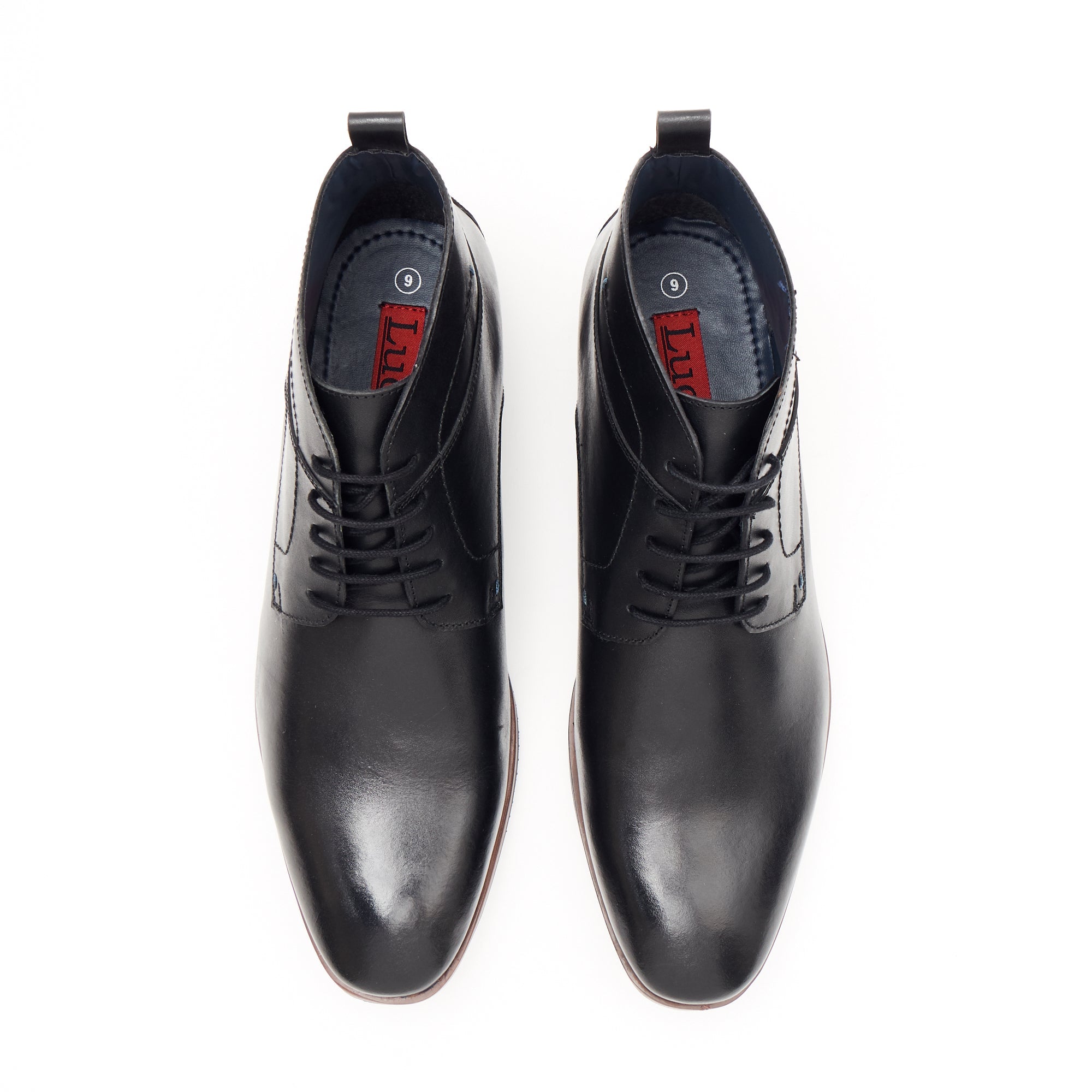 24716 - Leather Lace Up Ankle Boots (Black)