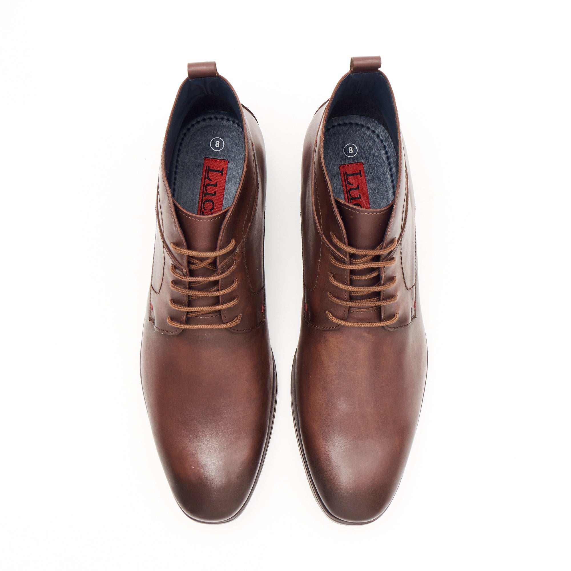 24716 - Leather Lace Up Ankle Boots (Brown)