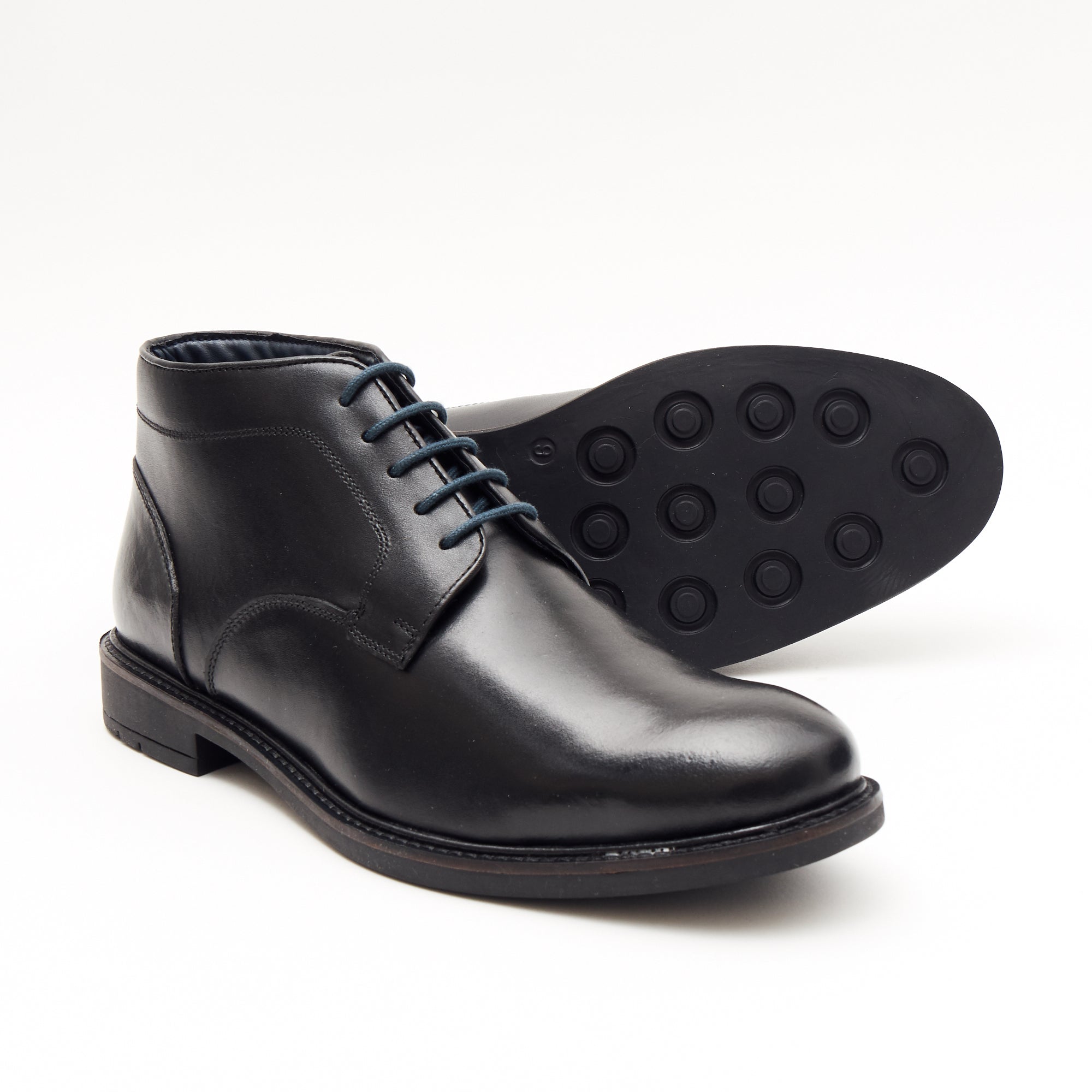 26403 - Leather Lace Up Ankle Boots (Black)