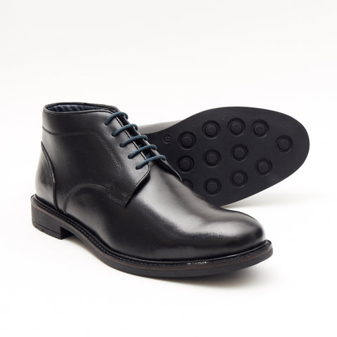 26403 - Leather Lace Up Ankle Boots (Black)