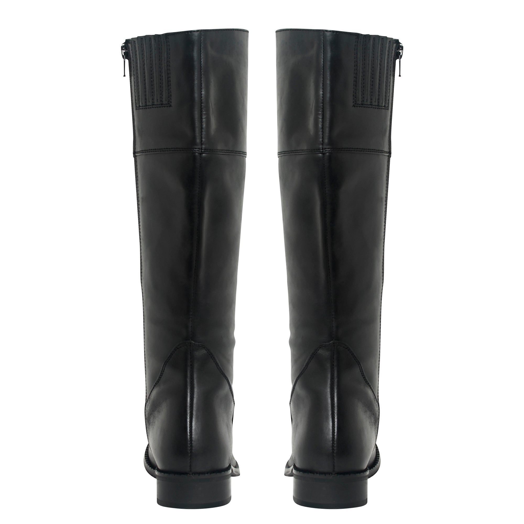 Cowhide Leather Premium Long Boots (Black) - 26484