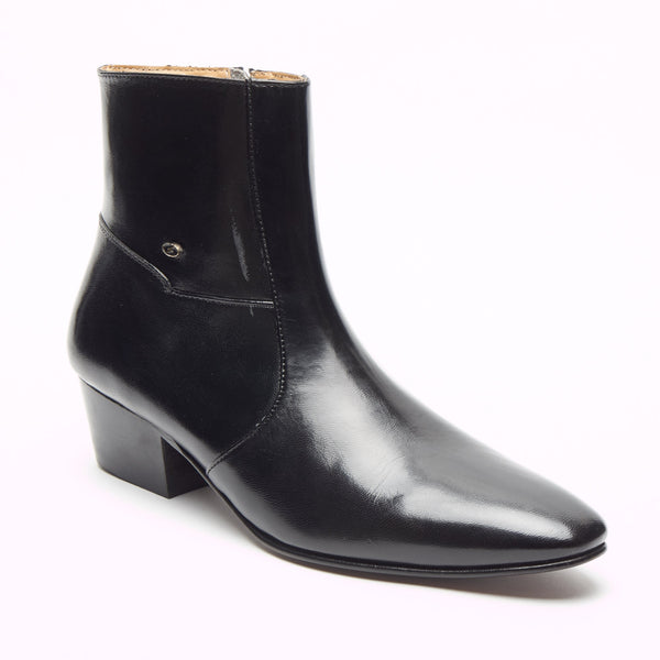 Lucini Men’s Leather Cuban Heel Boot – 26490 Black