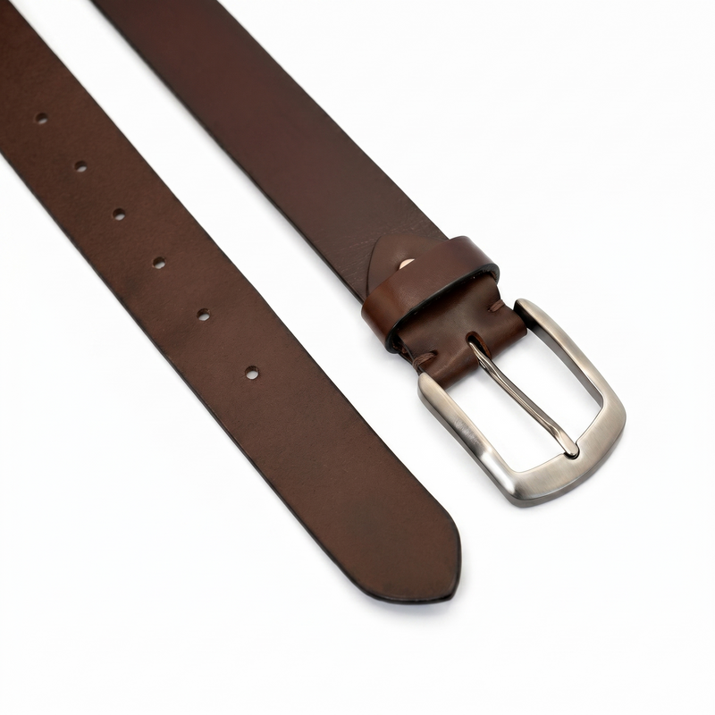 Lucini Men’s Hand Finished Genuine Leather Casual Belt 042 – Brown