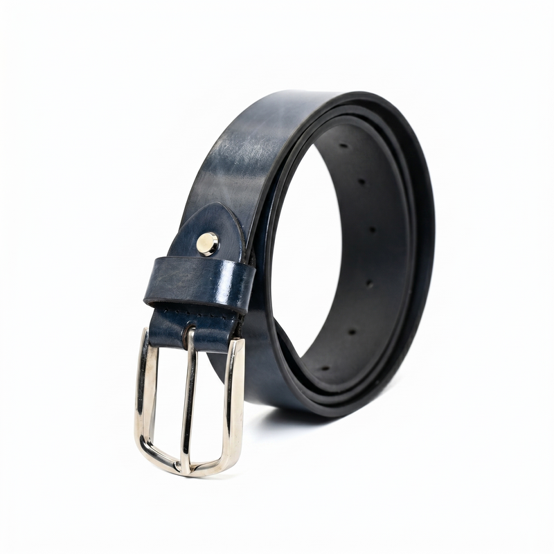 Lucini Men’s Refined Leather Pin Buckle Belt 020 – Royal Blue