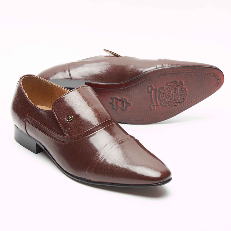 Lucini Men’s Leather Spanish Shoes Genuine Leather 33450 – Brown