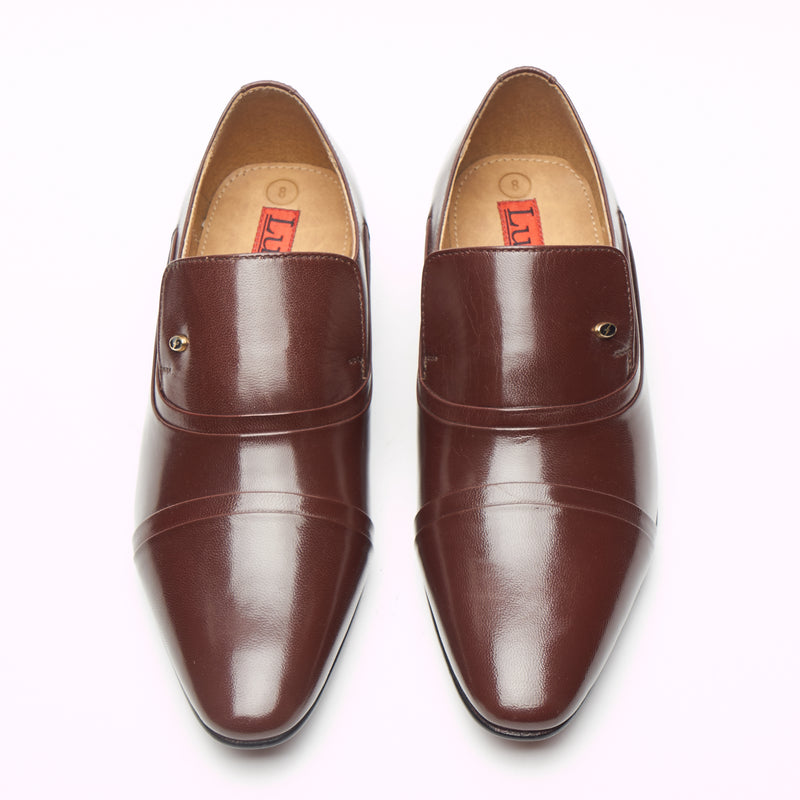 Lucini Men’s Leather Spanish Shoes Patent Leather 33451 – Brown