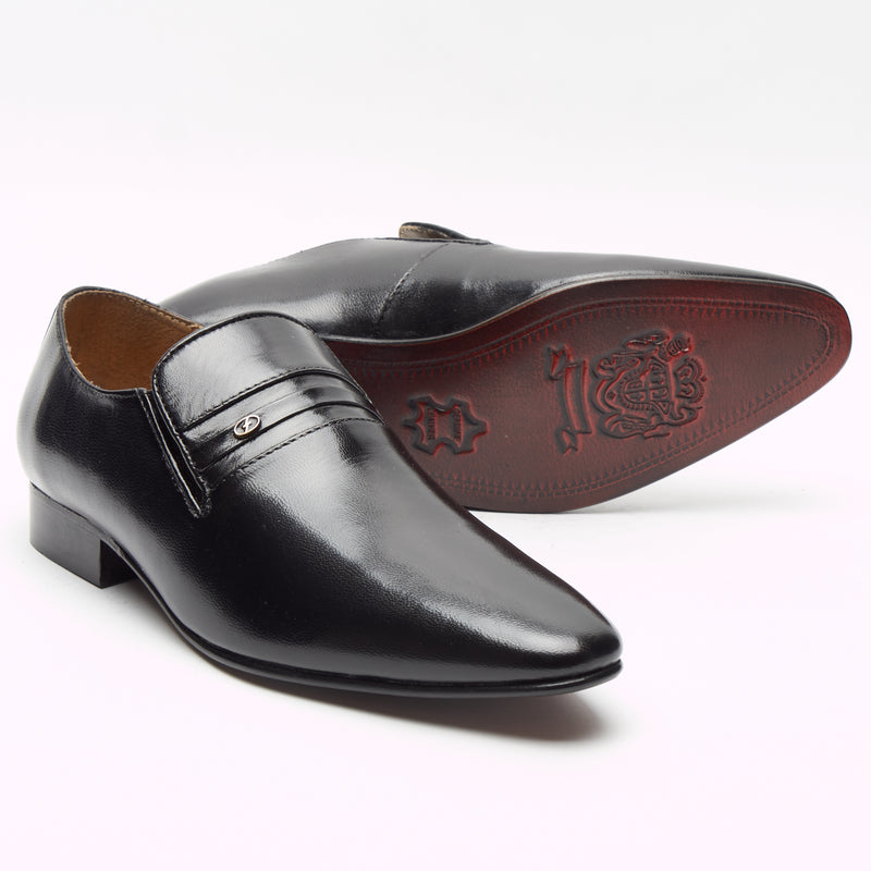 Lucini Men’s Leather Spanish Patent Shoes 33453 – Black