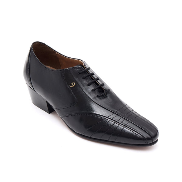 Lucini Men’s Leather Cuban Heel Lace Up Shoes 33483 – Black