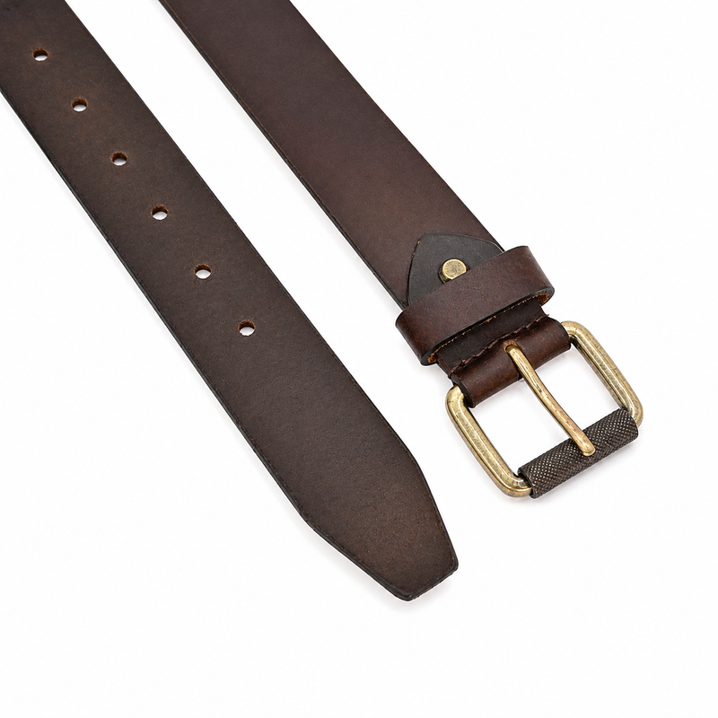 Lucini Men’s Distressed Antique Buckle Belt 017 – Choc. Brown