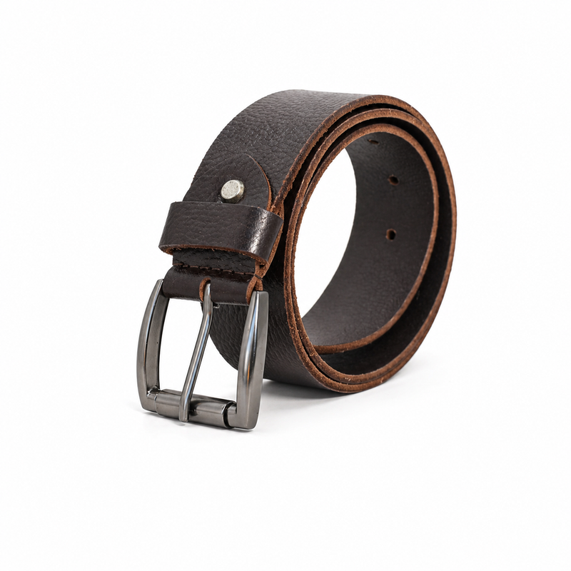 Lucini Men’s Pebbled Leather Casual Belt 013 – Brown