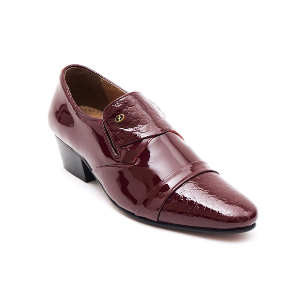 Lucini Men’s Cuban Heel Leather Shoes 34005 – Burgundy