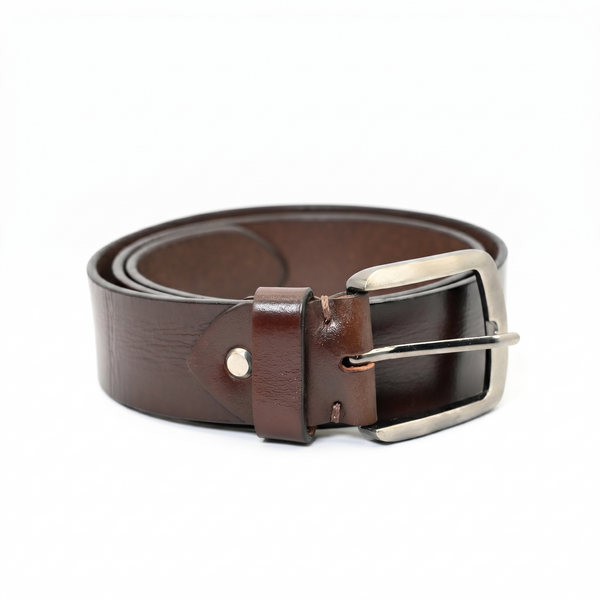 Lucini Men’s Hand Finished Genuine Leather Casual Belt 042 – Brown