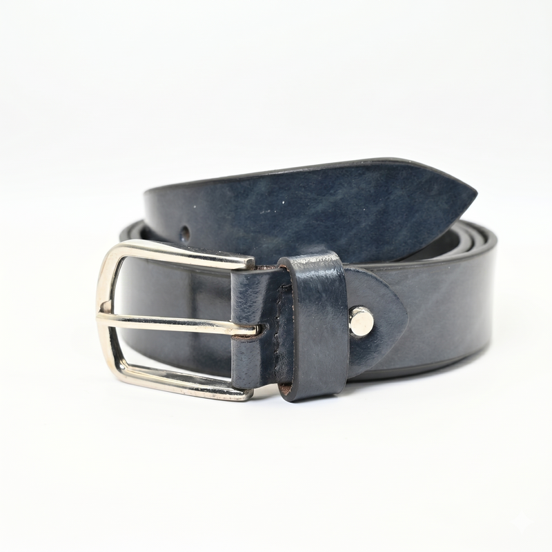 Lucini Men’s Refined Leather Pin Buckle Belt 020 – Royal Blue