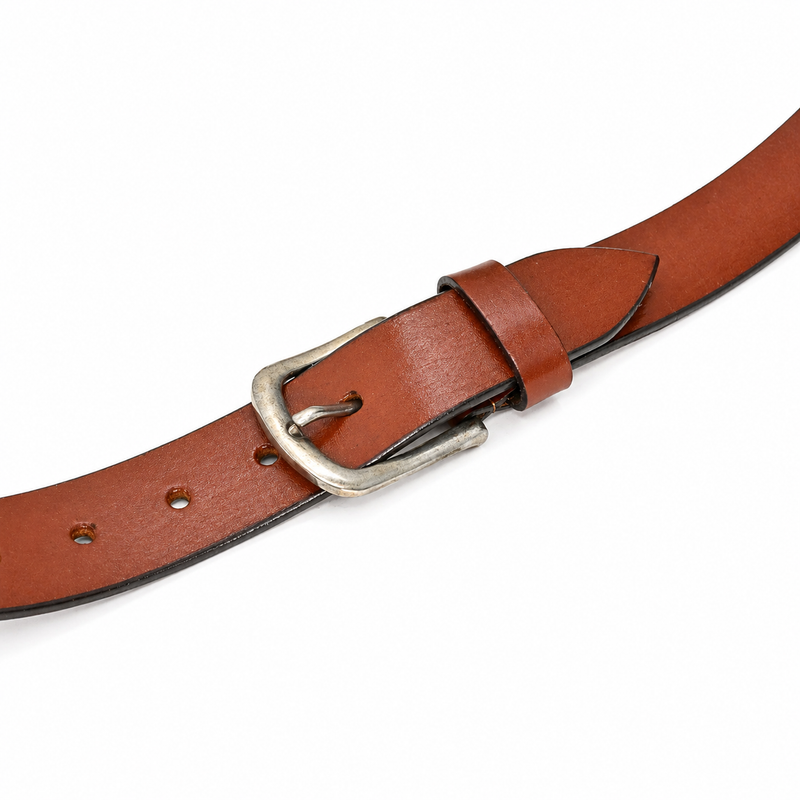 Lucini Men’s Premium Leather Everyday Belt 010 – Cognac