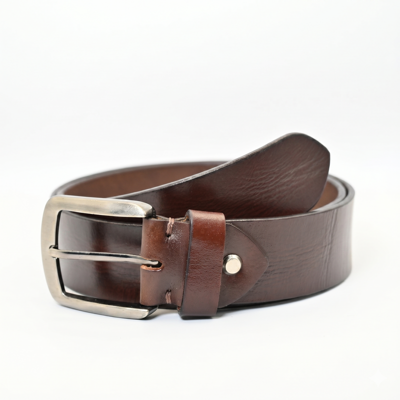 Lucini Men’s Hand Finished Genuine Leather Casual Belt 042 – Brown