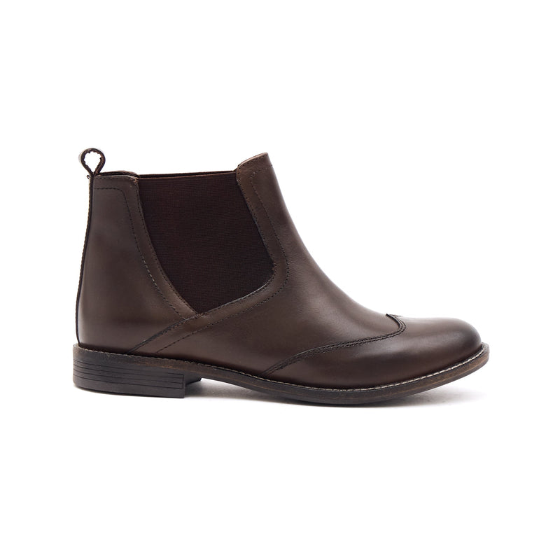 52060 - Leather Slip On Ankle Boots (Brown)