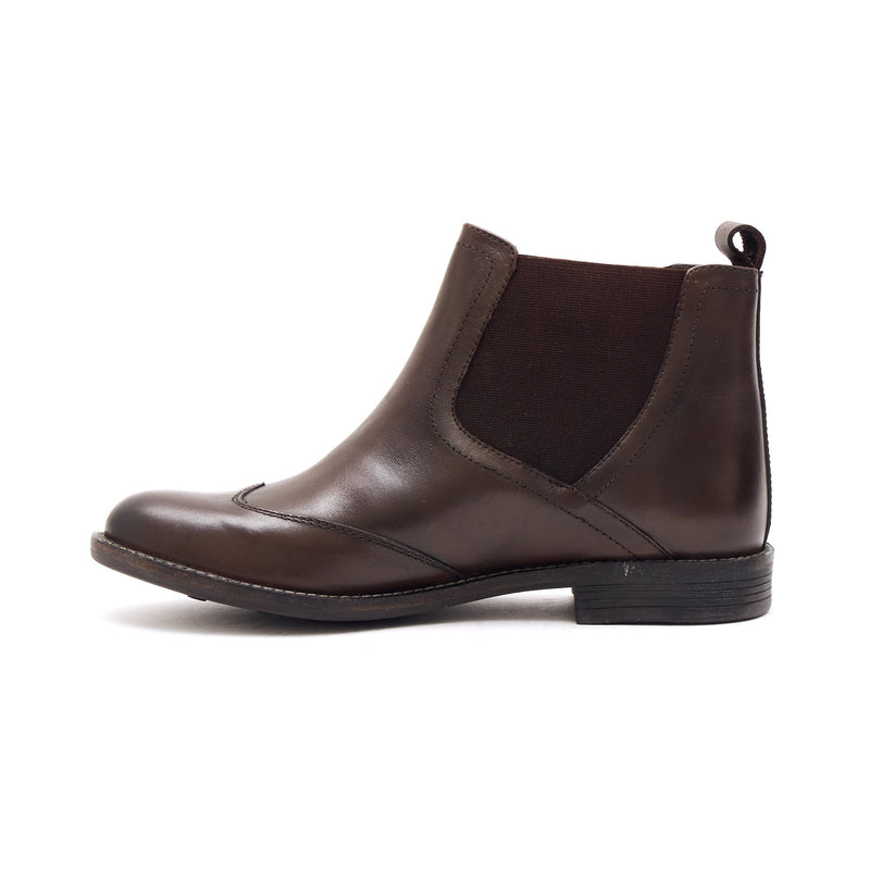 52060 - Leather Slip On Ankle Boots (Brown)