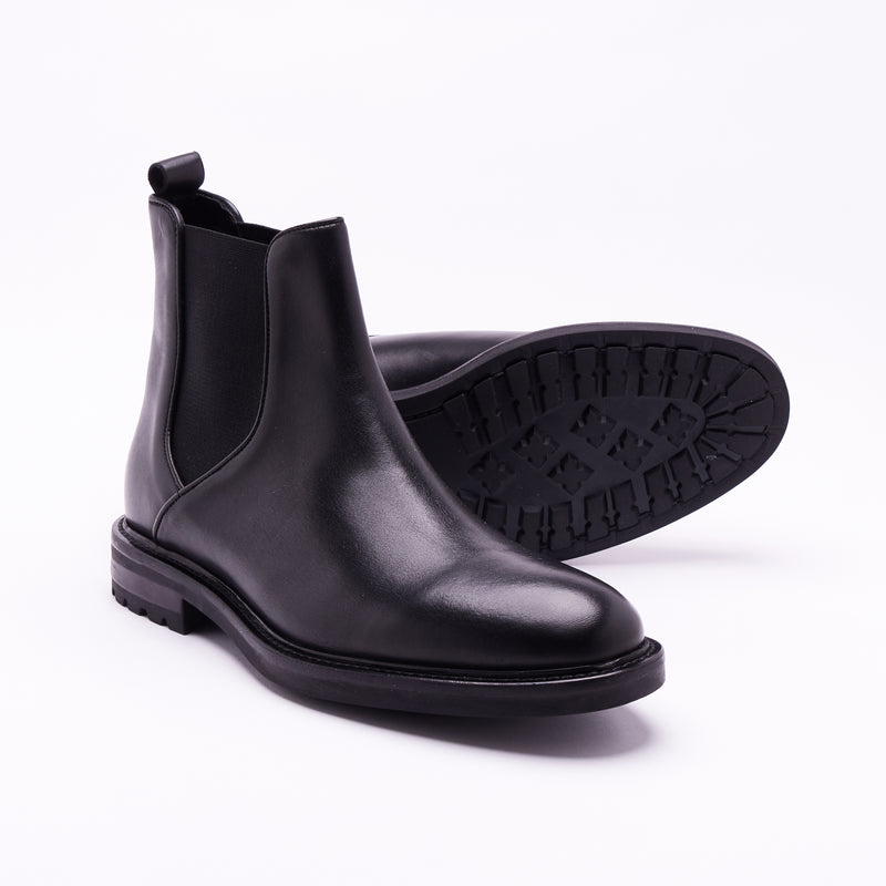 Lucini Men’s Chelsea Leather Boots 54090 – Black