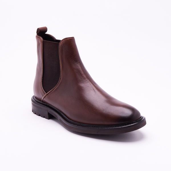 Lucini Men’s Chelsea Leather Boots 54090 – Dark Tan