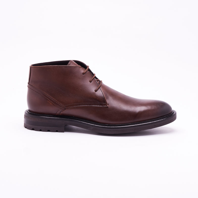 Lucini Men’s Chelsea Leather Boots 54323 – Dark Tan