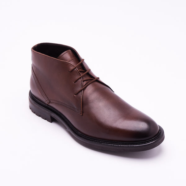 Lucini Men’s Chelsea Leather Boots 54323 – Dark Tan