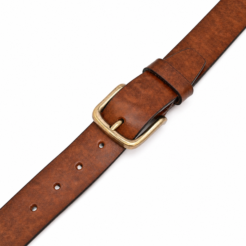 Lucini Men’s Handcrafted Leather Classic Belt 009 – Dark Brown