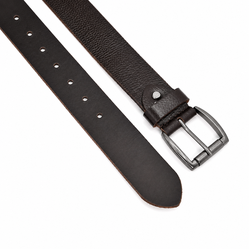 Lucini Men’s Pebbled Leather Casual Belt 013 – Brown