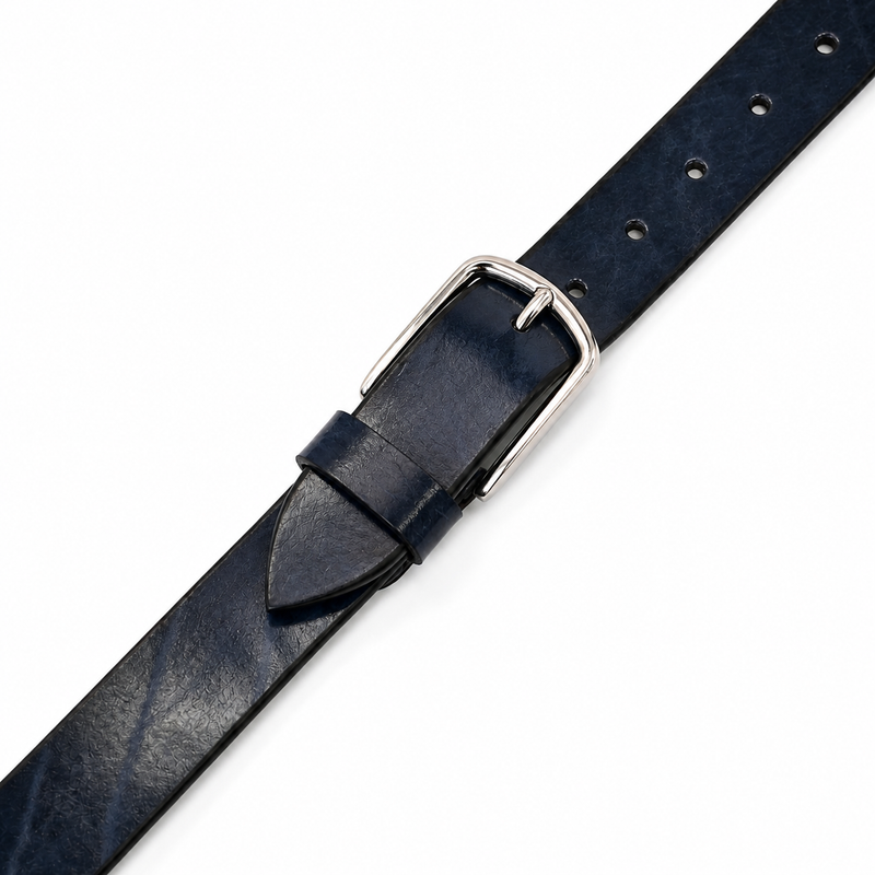 Lucini Men’s Refined Leather Pin Buckle Belt 020 – Royal Blue
