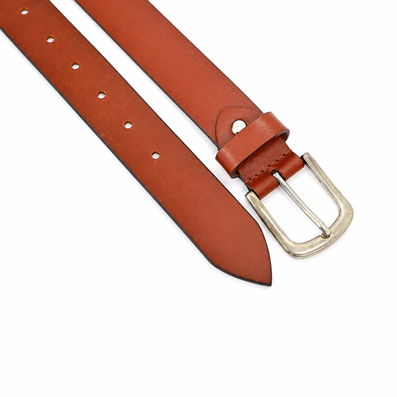 Lucini Men’s Premium Leather Everyday Belt 010 – Cognac