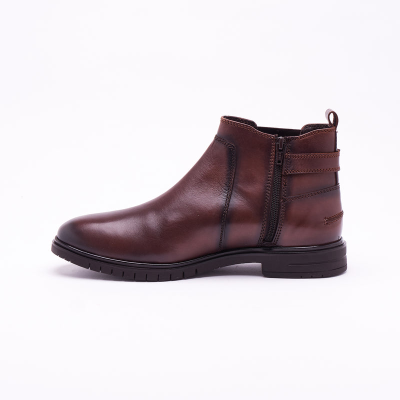 Lucini Men’s Leather High Top Ankle Boots 57381 – Tan