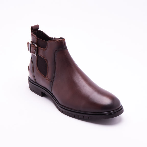 Lucini Men’s Leather High Top Ankle Boots 57381 – Tan