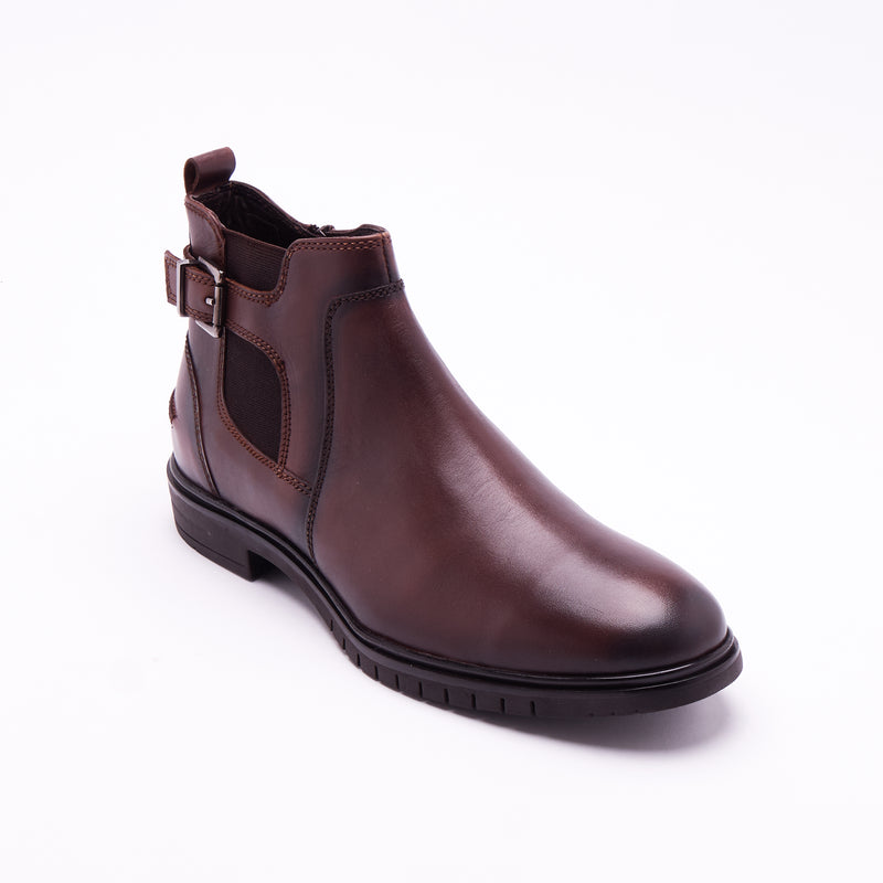 Lucini Men’s Leather High Top Ankle Boots 57381 – Tan