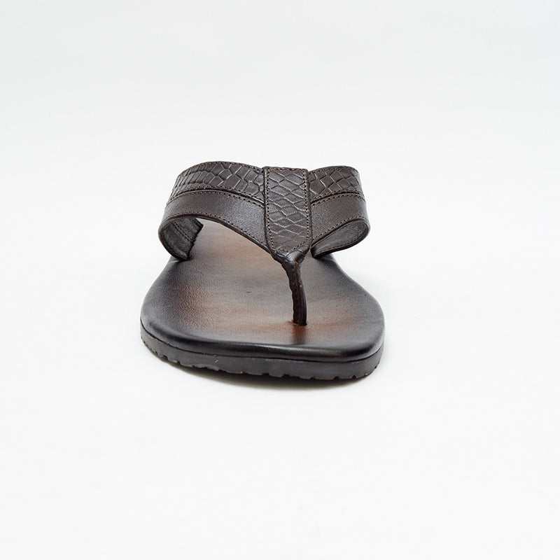 Lucini Men’s Premium Leather Toe Post Sandals 62535 – Brown