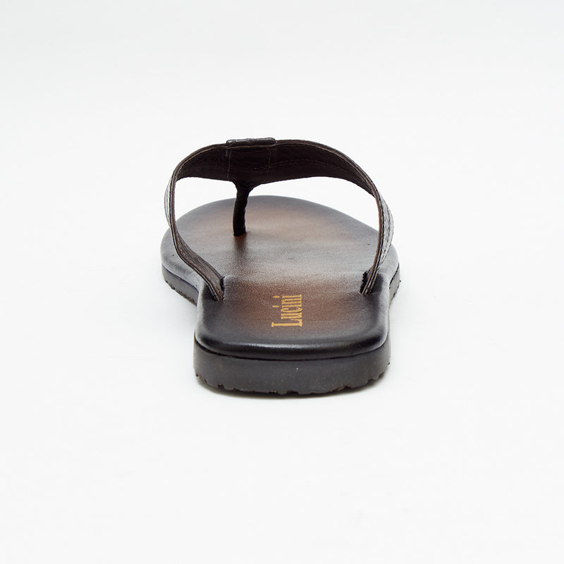 Lucini Men’s Premium Leather Toe Post Sandals 62535 – Brown