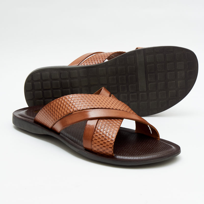 Lucini Men’s Leather Summer Sandals 62540 – Brown